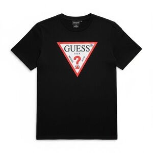 GUESS Black Tee with Red Logo